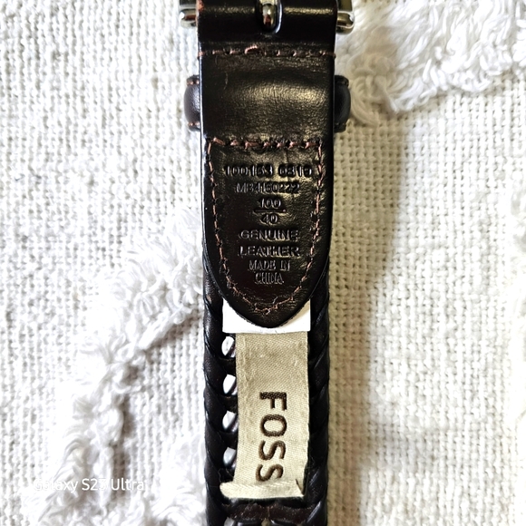 Fossil braided brown leather belt. - Picture 2 of 6